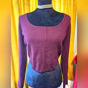 Long sleeved maroon pullover top L